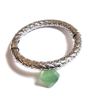 QVC Bangle Bracelet Sterling Silver 25gms Cable Design Hinged QVC BOX